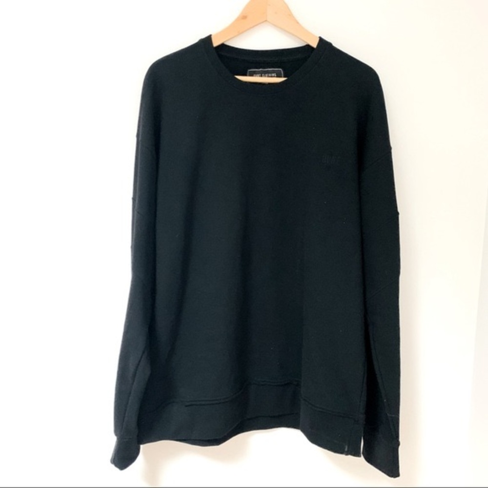 DVNT Embroidered Cotton Long Sleeve Crew Neck Sweater